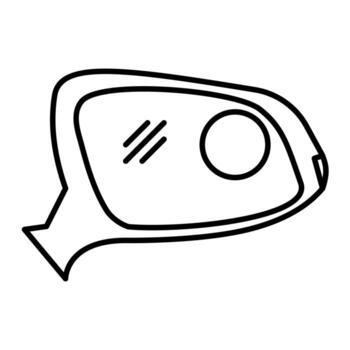 Single automotive part icon side mirror with simple outline style vector