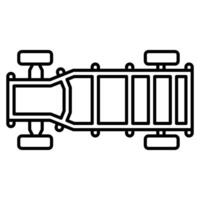 Single automotive part icon of car chasis with simple outline style vector