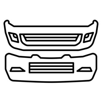Single automotive part icon bumper with simple outline style vector