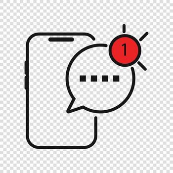 New Message Notification on Smartphone vector