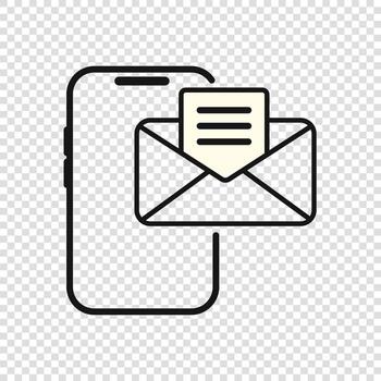 Email message icon Smartphone notify vector