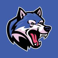 Angry Wolf Mascot Head Design vector