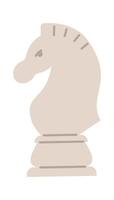 Wooden knight chess piece flat icon vector