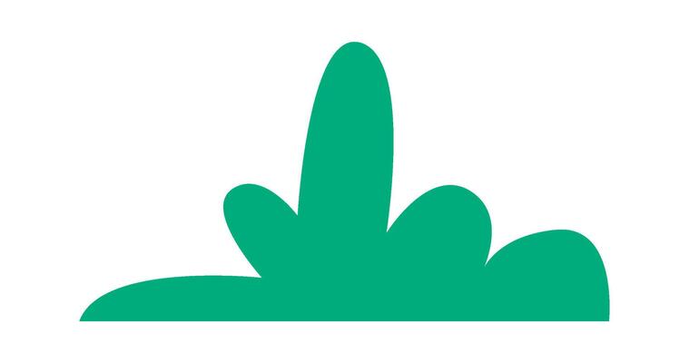 Cartoon brush flat icon Spring decorative shrubs