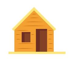 de madera árbol casa plano icono ilustración vector