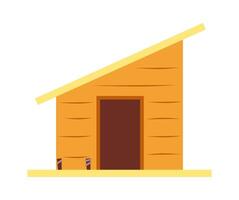 Wooden tree house flat icon Modern architecture Illustration vector