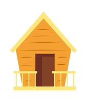 de madera árbol casa plano icono moderno arquitectura plano ilustración vector