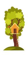 Wooden tree house flat icon Flat Illustration Hand Drawn Icon vector