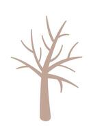 Bare tree flat icon Spring decorative plant Illustration vector