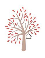 cierne árbol plano icono primavera jardín plano ilustración vector