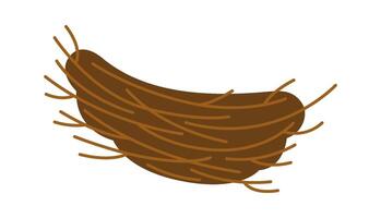 Bird nest of small twigs flat icon vector