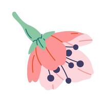 Cherry blossom flowers flat icon Spring tree Flat Illustration vector
