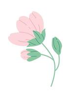 Blooming sakura flat icon Spring decorative tree Flat Illustration vector