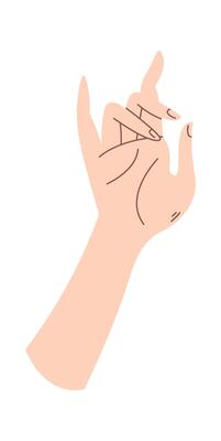 Hand flat icon Greeting gesture Hand Drawn