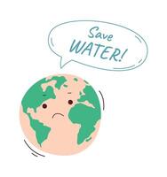 Save water flat icon Earth day Protect earth vector