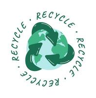 Recycle flat icon Protect planet Earth day vector