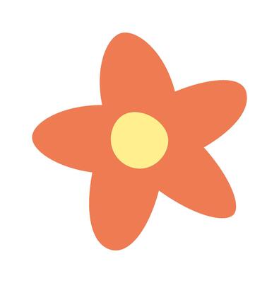 Cute spring flower flat icon Decor element Illustration