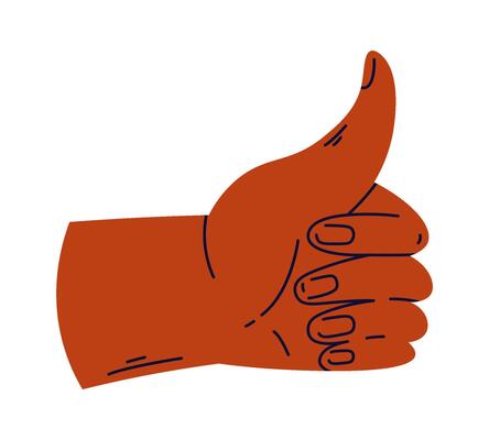 Thumb up symbol flat icon hand