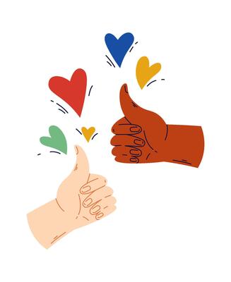 Thumbs up symbol flat icon hand