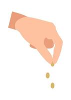 Gardening flatt icon Hand planting seeds Illustration vector