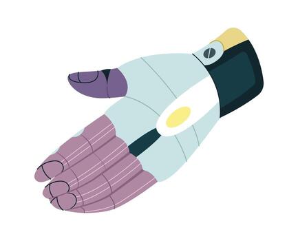 automatizado robot mano plano icono apretón de manos gesto vector