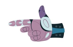 Robot hand showing shot gesture flat icon vector