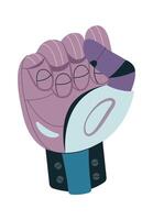 Robot hand showing clenched fist flat icon vector