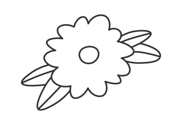 Spring flowers line art Contemporary floral design Flat Illustration Hand Drawn Icon