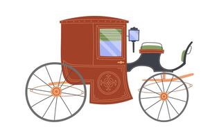 Vintage carriage for movement flat icon Ancient transport vector