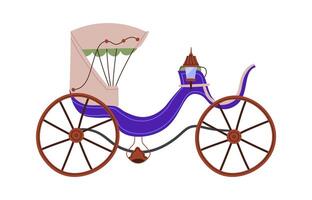 Vintage carriage for movement flat icon Ancient transport Illustration vector