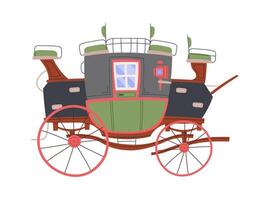 Vintage carriage for movement flat icon Ancient transport Flat Illustration vector
