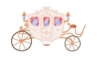 Vintage carriage for movement flat icon Ancient transport Icon vector