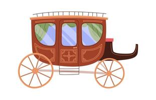 Vintage carriage for movement flat icon Ancient transport Drawn Icon vector