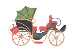Vintage carriage for movement flat icon Ancient transport Hand Drawn vector