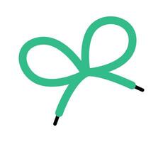 Knot with bow flat icon Shoelaces for fastening shoes Illustration vector