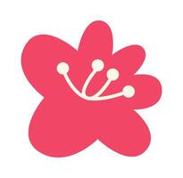 Cartoon hand drawn abstract flower flat icon Illustration vector