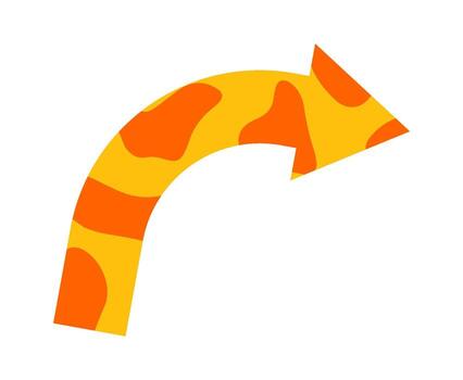 Cartoon colorful arrow flat icon Line points in particular direction Icon vector