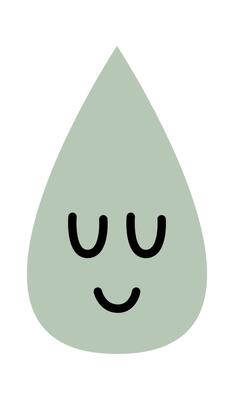 Sleepy cartoon drop flat icon