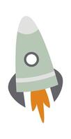 Cartoon spaceship flat icon Universe explore Rocket vector