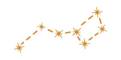 Hand drawn constellation element flat icon Astrology Flat Illustration Icon vector