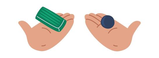 Hand modeling plasticine sculpture flat icon Flat Illustration vector