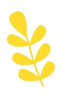 Abstract hand drawn cartoon plant branch flat icon vector
