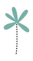 Abstract hand drawn palm tree flat icon Illustration vector