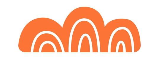 Hand drawn mountains flat icon Flat Illustration vector