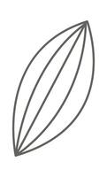 Leaf of dandelion line art Contemporary floral design Icon vector