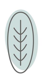 Leaf of dandelion line art with colorful spot background vector