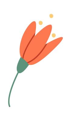 Tulip flower flat icon Floral decor Wildflowers