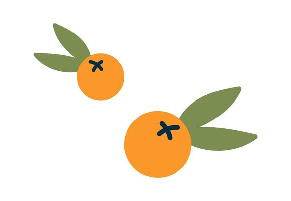 Sea-buckthorn with leaf decor element flat icon
