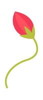 Poppy wildflower flat icon Blossom Flat Illustration vector