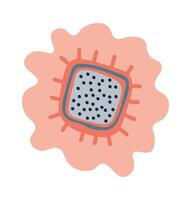 Hand drawn abstract flower circle flat icon Flat Illustration vector
